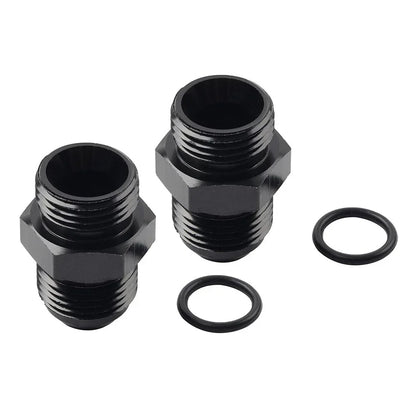Black Aluminum AN12 Flare to 12AN ORB Male Fitting Adapter w/ O-Rings