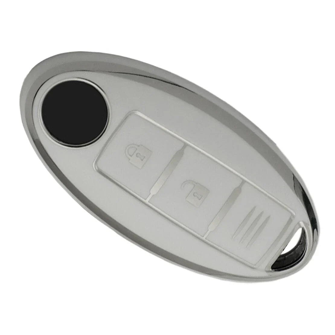 White TPU Key Cover Case for Nissan Qashqai Leaf (2013-2023)