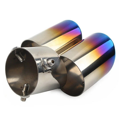 1x Blue Dual Exhaust Pipe Tail Muffler Tip for Car (No Year Specified)