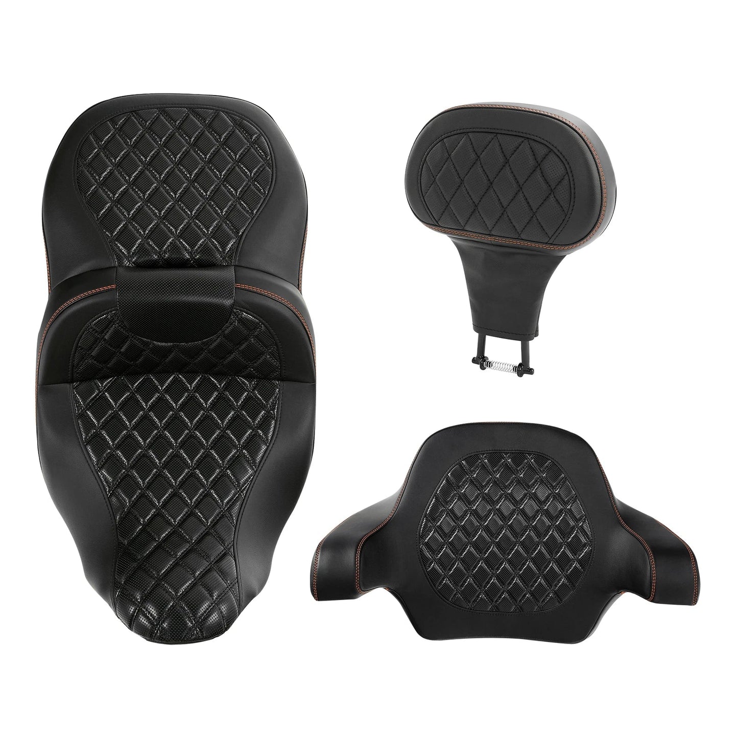 Driver Passenger Seat Backrests Pads for Harley Touring Road Glide (2014-2023)