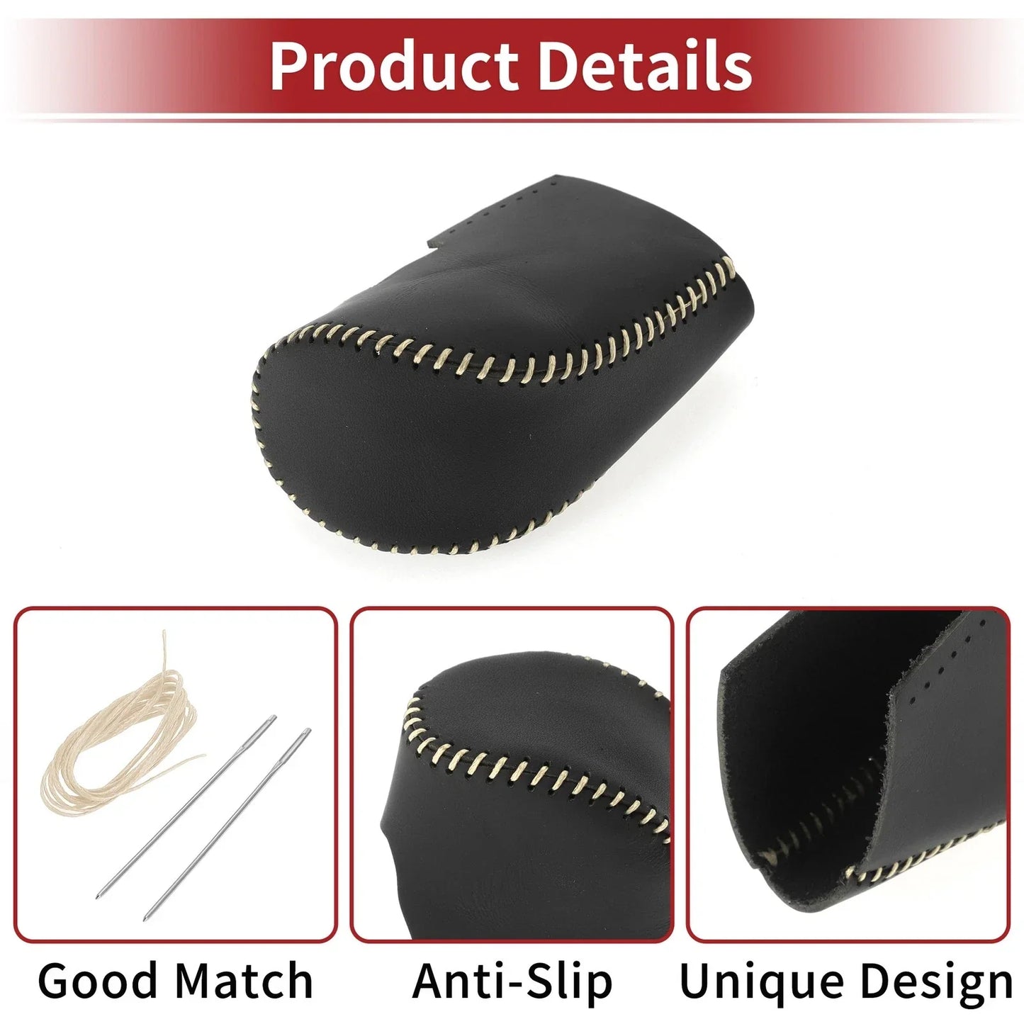Car Gear Shift Knob Cover for Honda HR-V 2023-2024 Black Beige Faux Leather