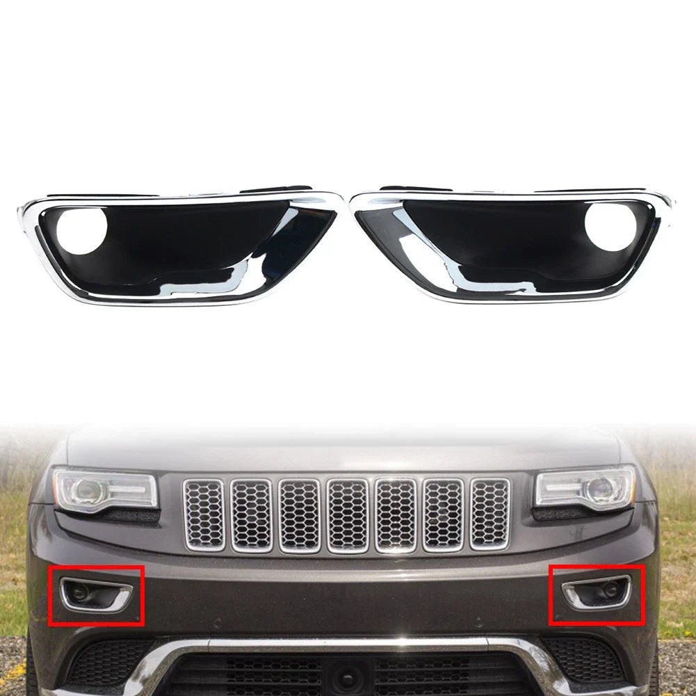 Fog Light Lamp Cover Bezel Chrome Trim for Jeep Grand Cherokee (2017-2021)