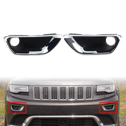 Fog Light Lamp Cover Bezel Chrome Trim for Jeep Grand Cherokee (2017-2021)