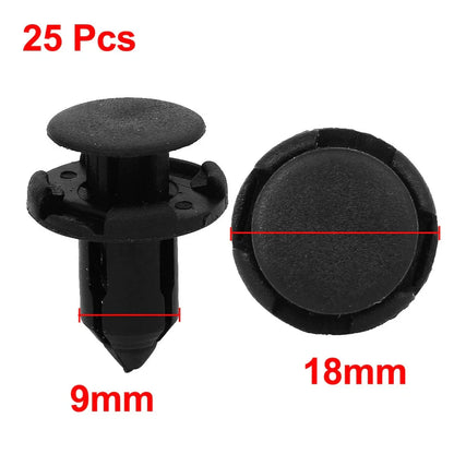 25 x Nylon Rivets Door Bumper Clips 9mm for Honda
