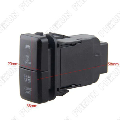 12V Dual LED Light Bar Switch for Toyota