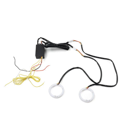 80MM RGB Phone Control Angel Eye Halo Rings Headlight DRL for Car