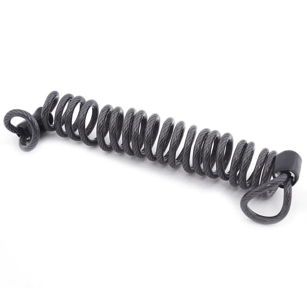 Black Motorcycle Disc Lock Security Reminder Anti-theft Rope Helmet Cable