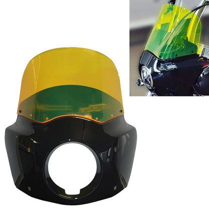 11" Yellow Headlight Fairing Windshield for Harley Softail Street Bob (18-24)