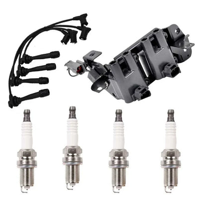 Ignition Coil Pack & Lead Kit & Spark Plugs for Kia Rio JB 1.4L (2006-2011)