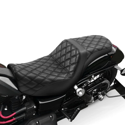 Black Driver Passenger Seat for Harley Dyna Super Glide Street Bob (2006-2017)