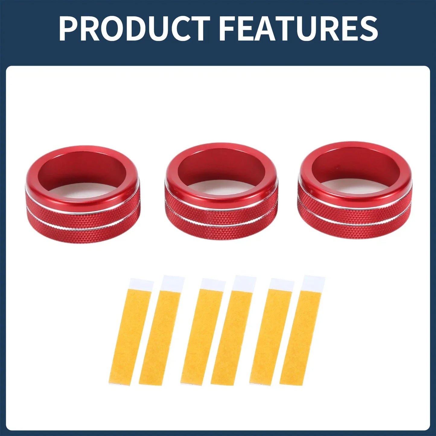 AC Media Volume Switch Knob Cover Ring for Honda CR-V (2023-2024) - 3 Pcs