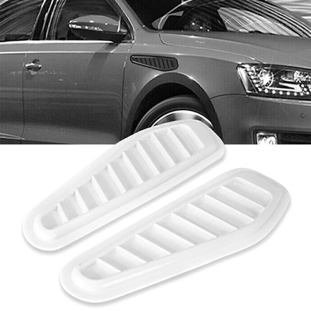 White Air Flow Intake Hood Scoop Vents for Car Decorative Cover