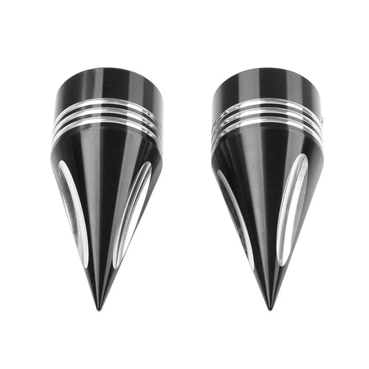 Black & White Spike Front Axle Cap Nut for Harley Touring Dyna Sportster