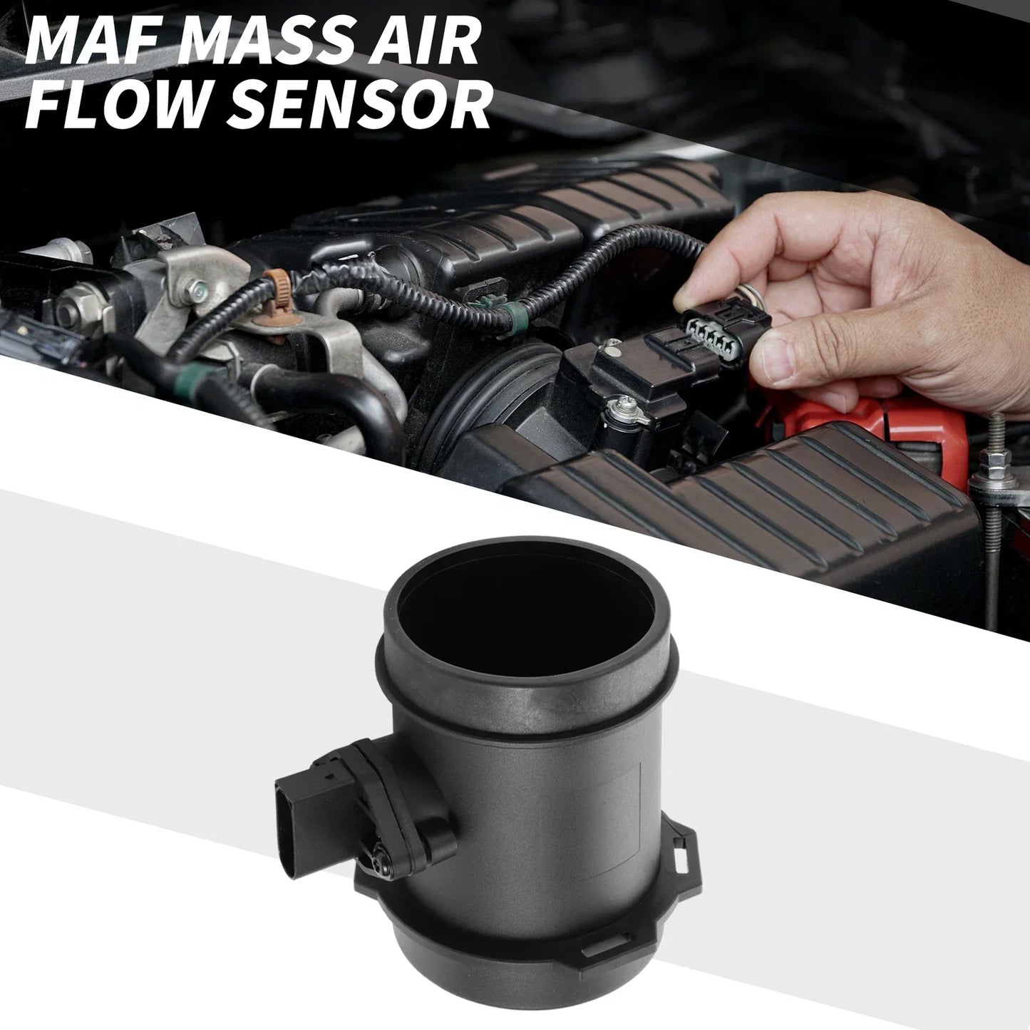 MAF Mass Air Flow Sensor for Porsche (99660612495) - Plastic Black