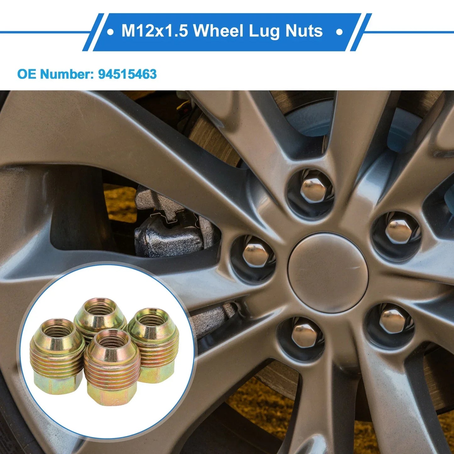 4 x M12x1.5 Wheel Lug Nuts for Chevrolet Aveo (2005-2011)