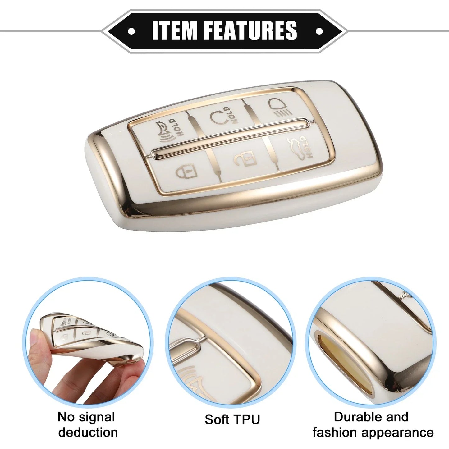 6 x Buttons Key Fob Cover TPU Remote Case for Hyundai ( Specified)