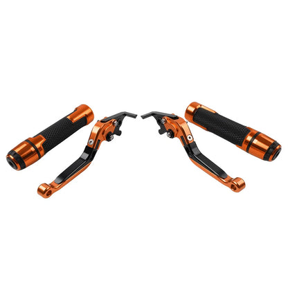 Orange Extendable Brake Clutch Levers & Handlebar Grips for Aprilia Tuono V4