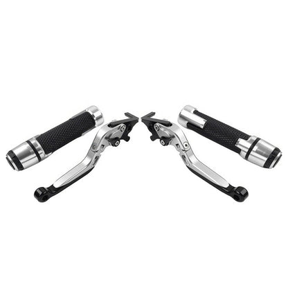 Silver Extendable Brake Clutch Lever Grip Set for Yamaha YZF R1 (2009-2014)