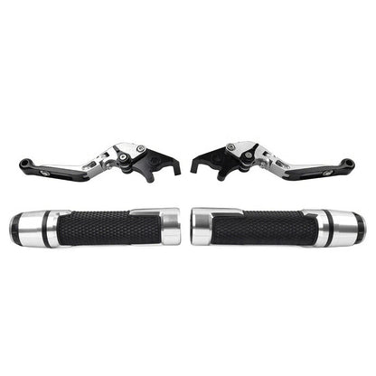 Silver Extendable Brake Clutch Lever Grip Set for Yamaha YZF R1 (2009-2014)