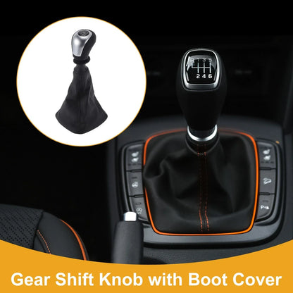 6 Speed Gear Shifter Knob & Cover for Opel Insignia (2008-2015) Faux Leather
