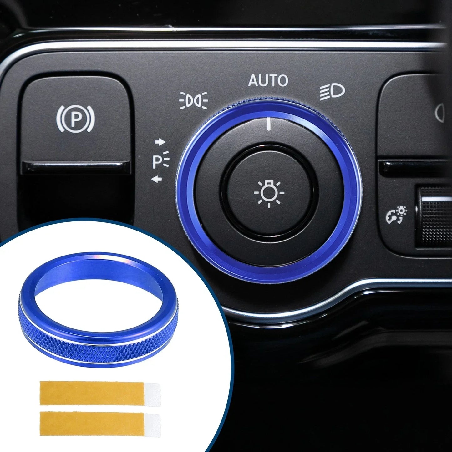 Headlight Switch Knob Cover Trim for Mercedes-Benz A-Class (2019-2023) Blue