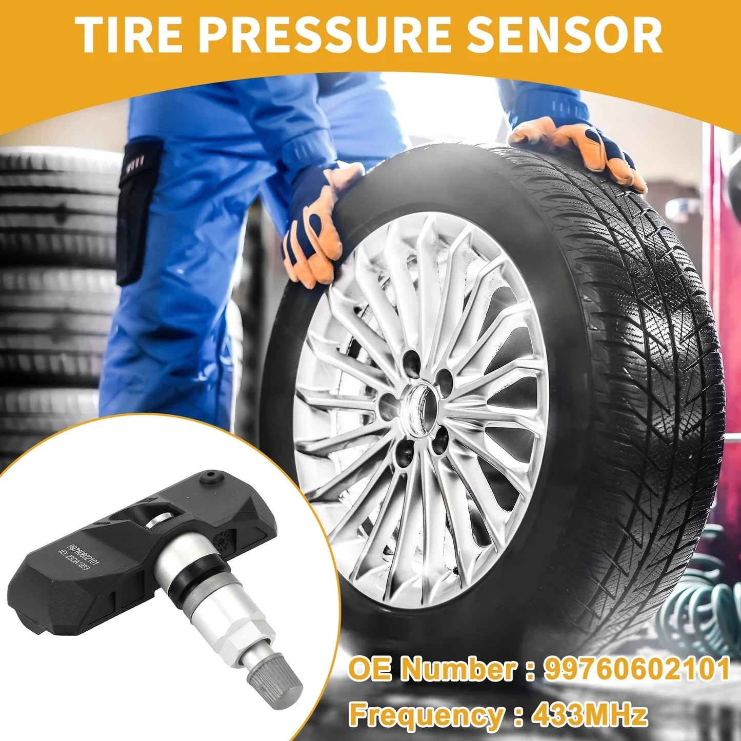 Tire Pressure Sensor 433MHz for Porsche Cayenne (2011-2014) 1 x Pc