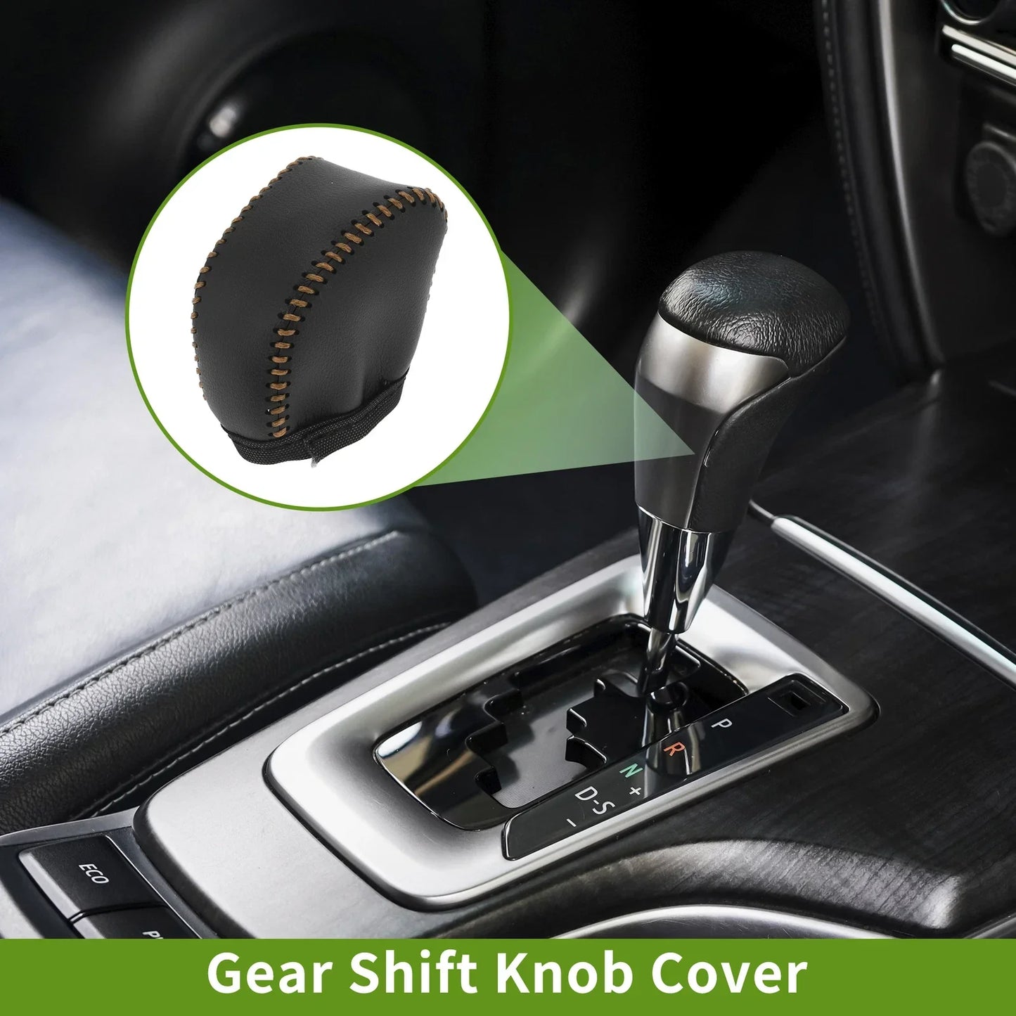 Gear Shift Knob Cover for Lexus NX250 2022-2023 Black Brown Faux Leather
