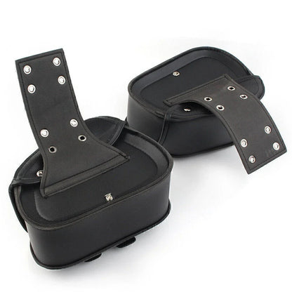Black PU Leather Saddle Bags Side Luggage for Harley Sportster Dyna