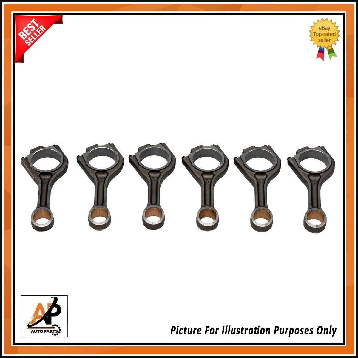 Connecting Rods Set of 6 Replacement for Jaguar Land Rover 3.0 Diesel (2000–2009)