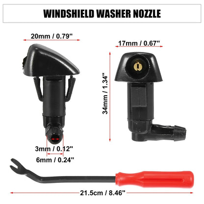 9 x Front Windshield Washer Nozzles Kit for Honda Accord (2003-2007)
