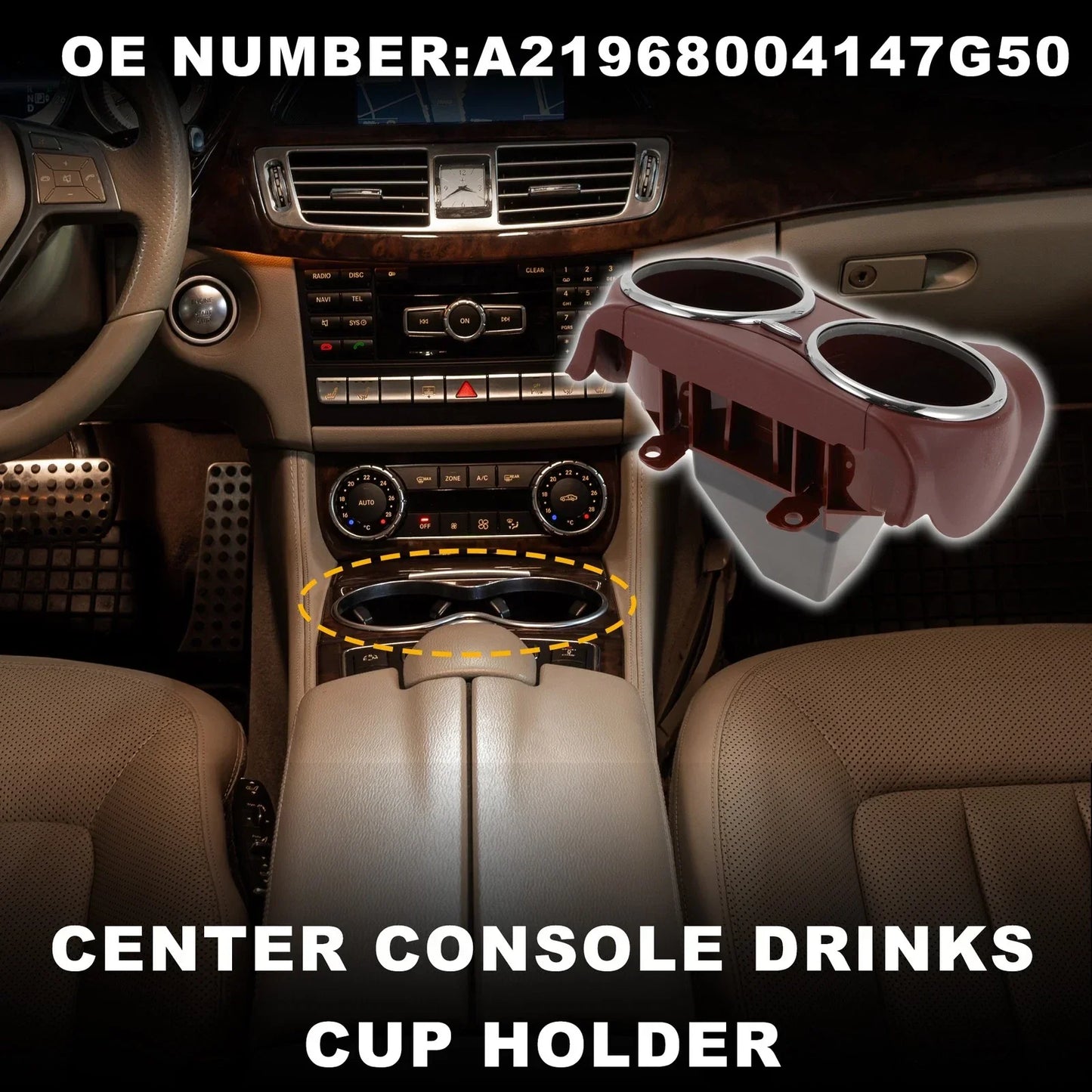 Cup Holder for Mercedes Benz W219 (2006-2010) - Practical Drink Holder