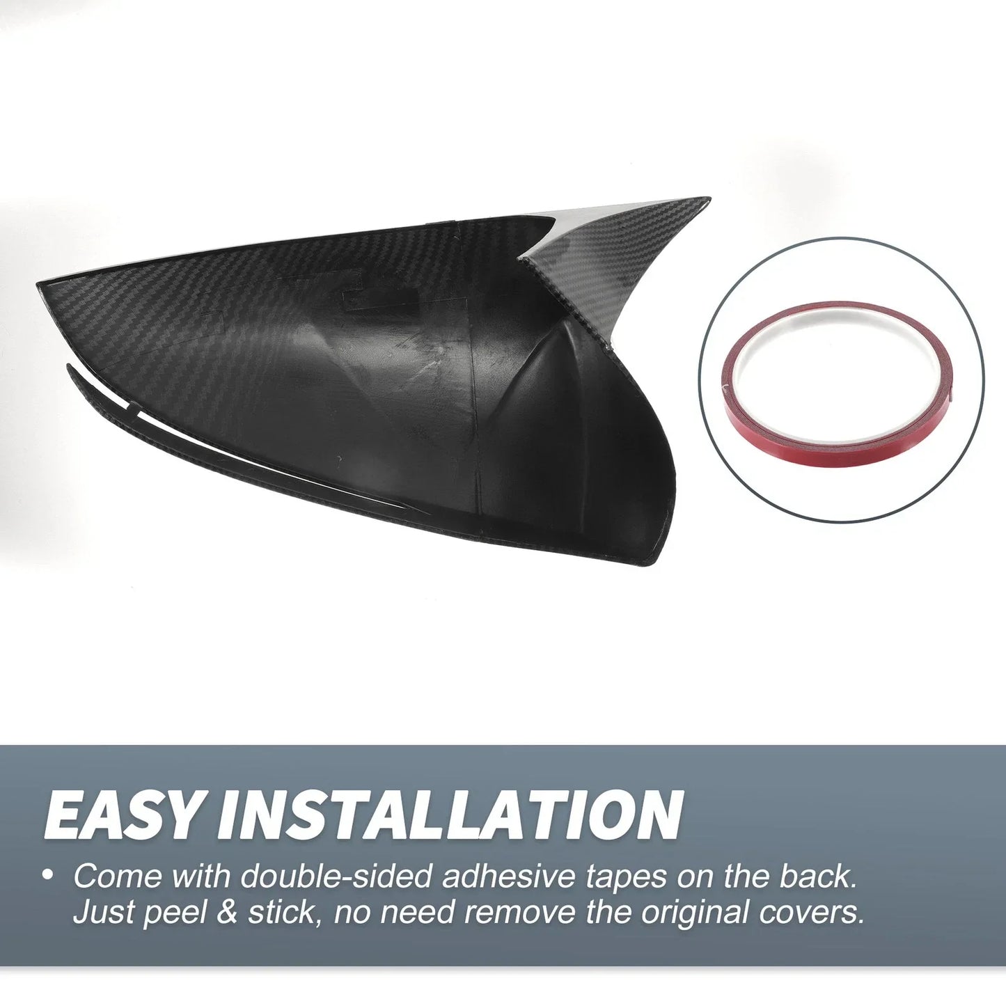 Rearview Mirror Cover Overlay Black Carbon Fiber for Hyundai Tucson (2022-2024)