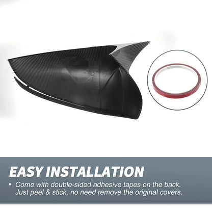 Rearview Mirror Cover Overlay Black Carbon Fiber for Hyundai Tucson (2022-2024)