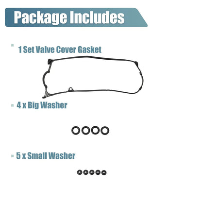 Valve Cover Gasket Set for Honda (2001-2005) - Rubber Black