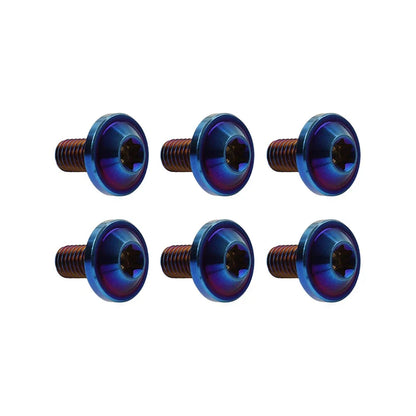 6 x M6x15mm Titanium Alloy Torx Head Bolts for Bike Motor - Blue