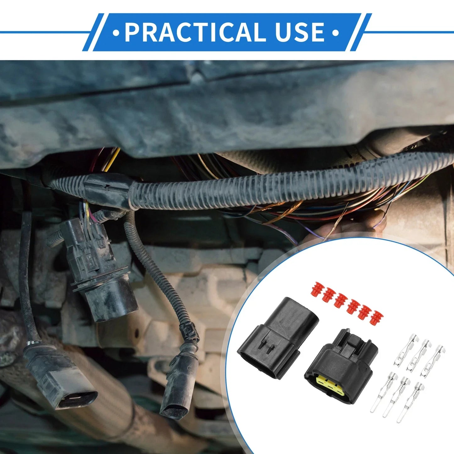 3 Pin Engine Exhaust Air Pressure Sensor Connector Plug for Hyundai
