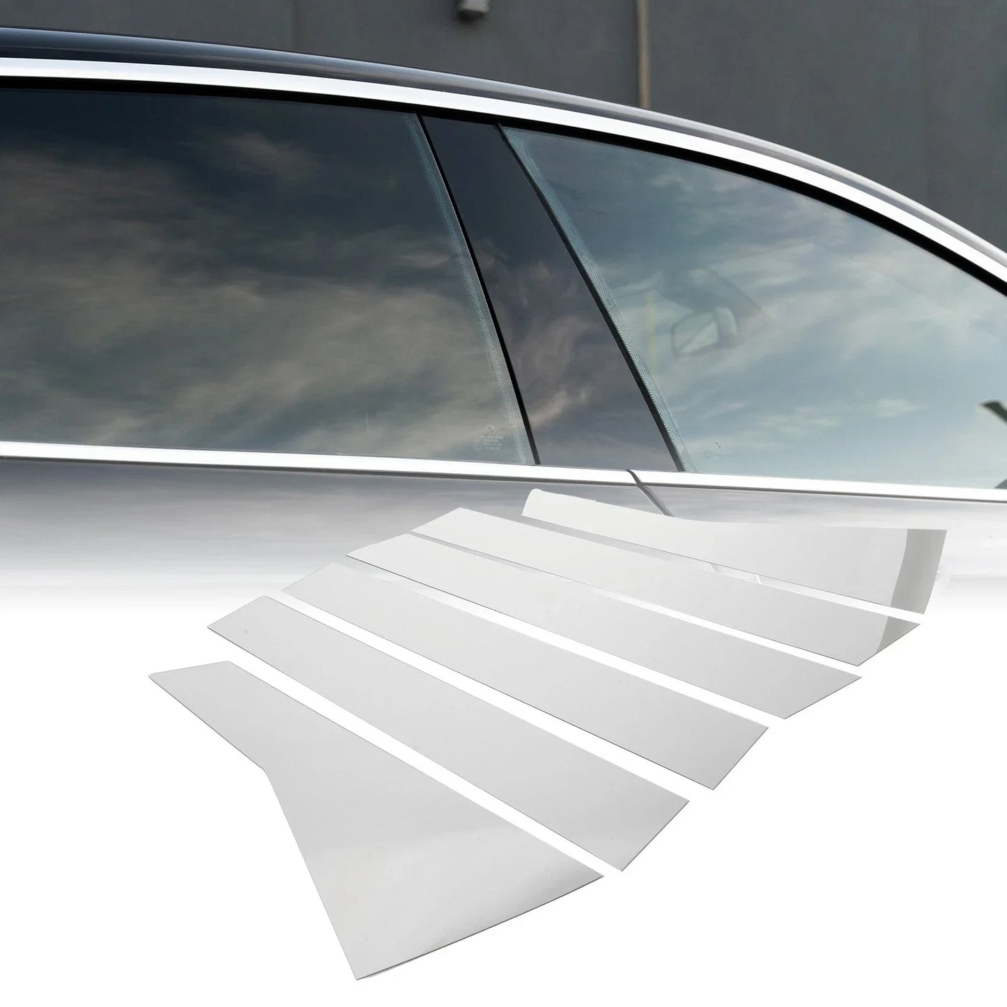 6 x Car Pillar Window Trim Covers for Honda CR-V (2017-2022) Chrome Silver Tone