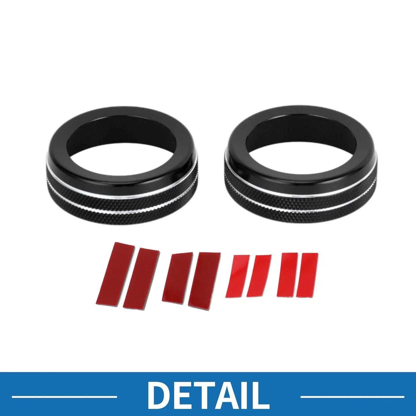 AC Climate Heater Switch Knob Cover Ring for Hyundai Elantra (2021-2024) 2 x Black