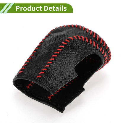 Gear Shift Knob Cover for Honda Civic 2016-2021 Pebbled Black Red Faux Leather