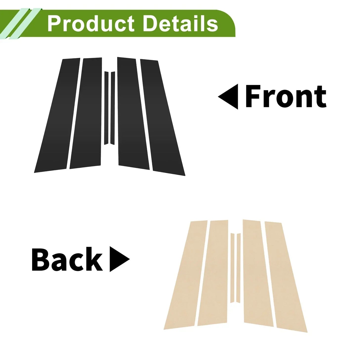 6 x Pillar Window Trim for Chevy Malibu (2013-2015) Black