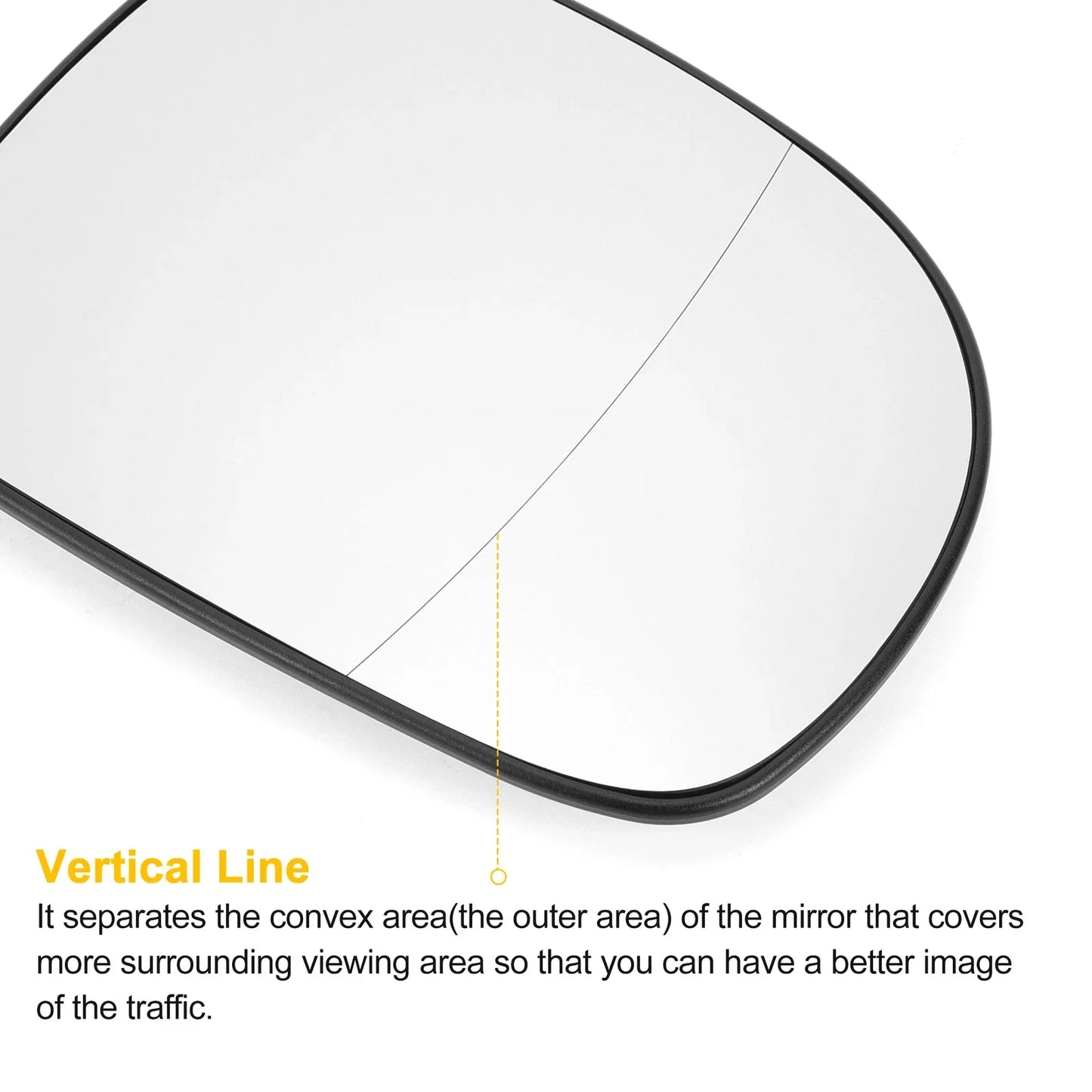Right Side Heated White Mirror Glass for Mercedes Viano (2003-2010)