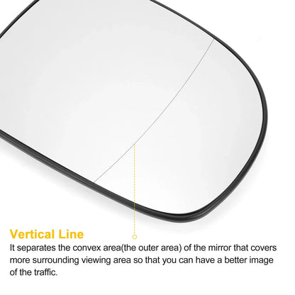 Right Side Heated White Mirror Glass for Mercedes Viano (2003-2010)