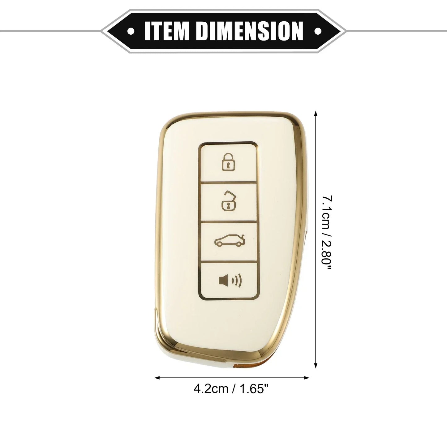 Key Fob Cover Set for Lexus LS UX LC 2013-2017 - 4 Button Remote - White