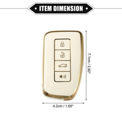 Key Fob Cover Set for Lexus LS UX LC 2013-2017 - 4 Button Remote - White