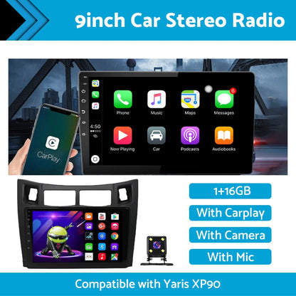 Android 11 Carplay Radio Head Unit GPS Navi for Toyota Yaris XP90 (2005-2012)