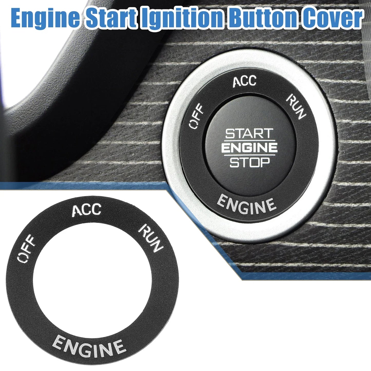 Engine Start Button Sticker for Dodge Charger Challenger Aluminum Alloy Black