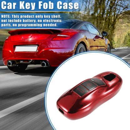 3 x Button Car Remote Key Fob Cover Case for Porsche Macan (2014-2022) TPU Red