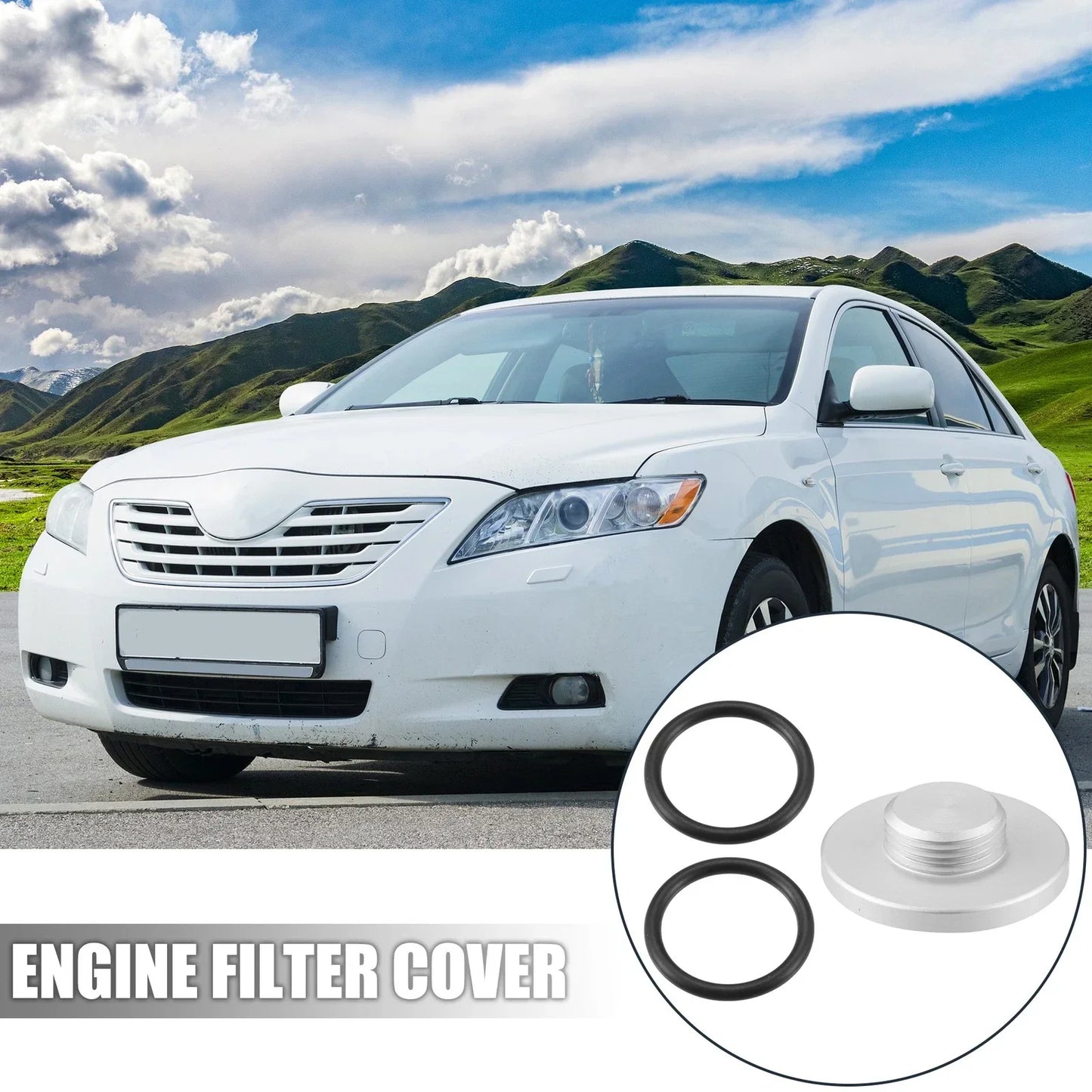 Black Engine Oil Filter Cap Cover for Toyota Lexus (2000-2023)