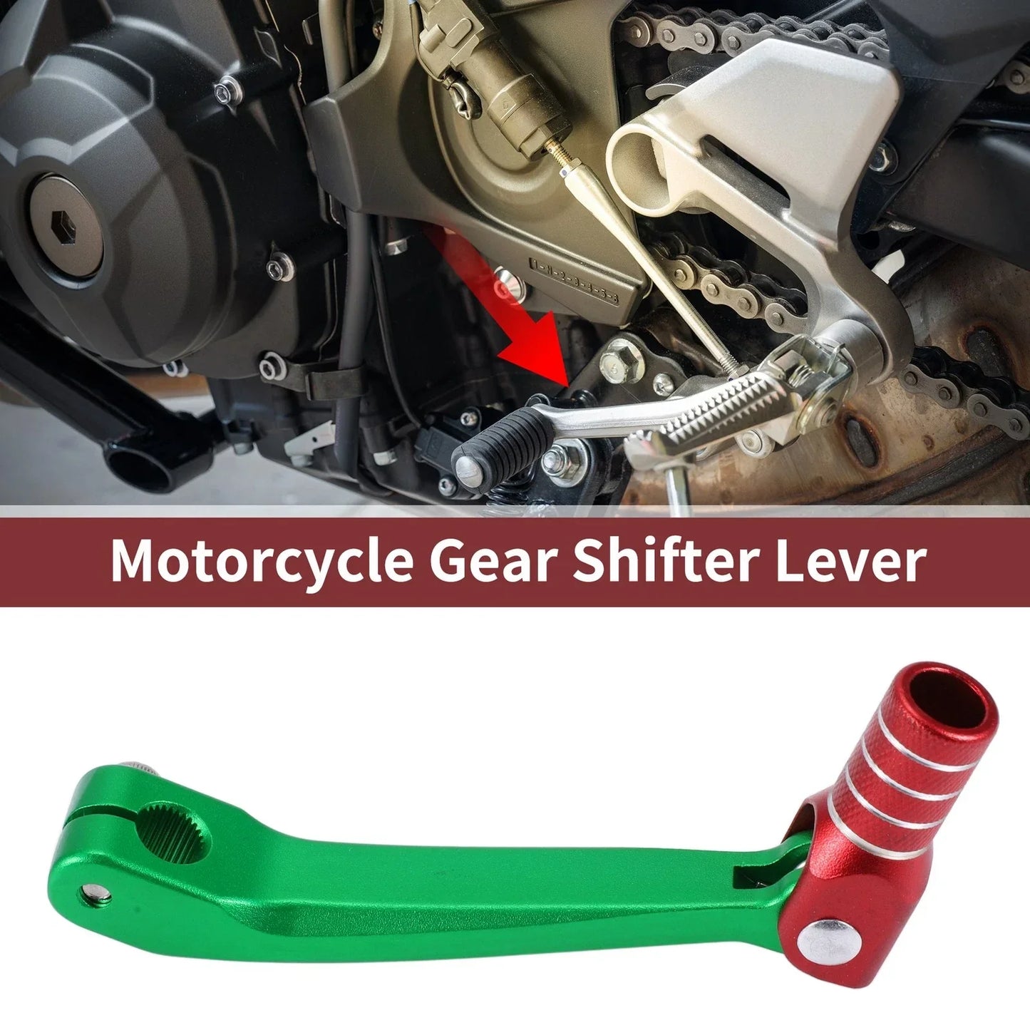 Shifter Lever for Honda CRF150F 2003-2017 - Green Red Silver Tone
