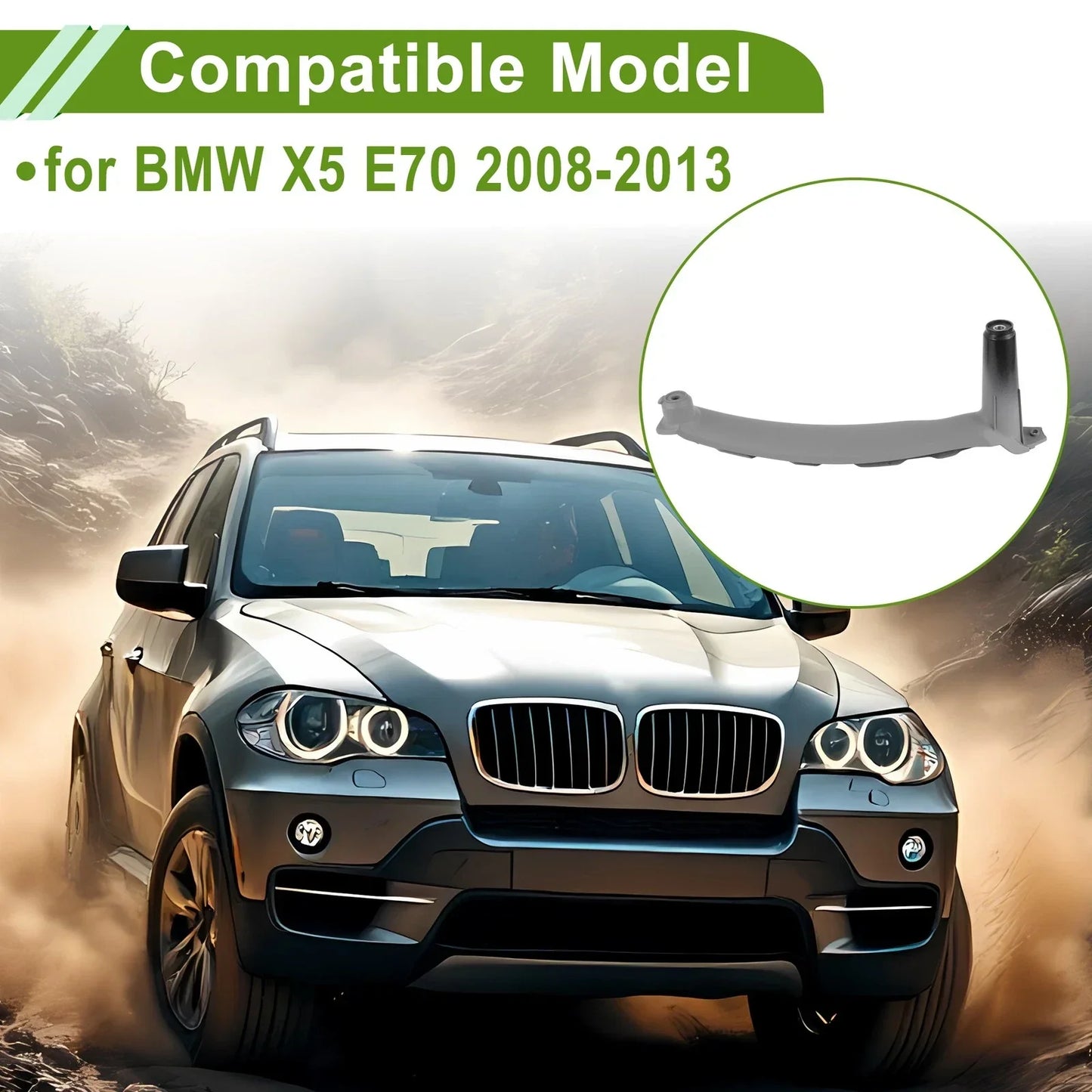 Door Panel Handle Pull Trim Cover for BMW X5 E70 (2008 - 2013) Gray